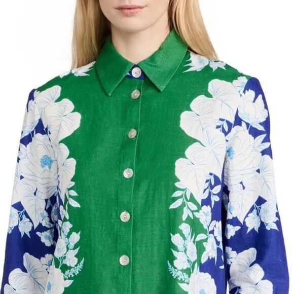 FarmRio Soft Garden Linen Blend Floral Shirt, NWT, Size XL - Picture 8 of 16